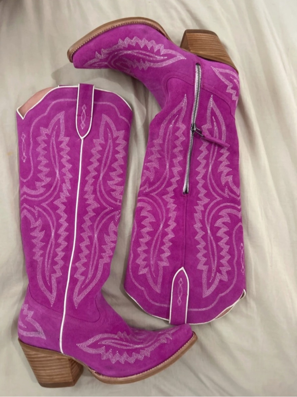 Discontinued Ariat Fuchsia Suede Over-the-Knee Western Boots